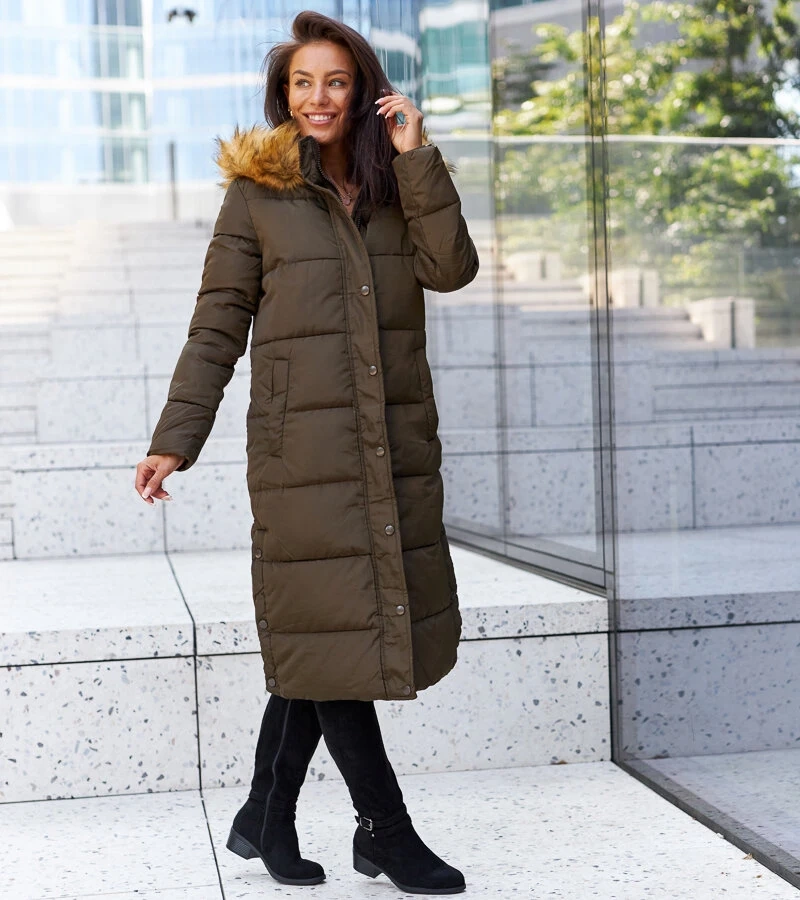 Fortunato zelený prešívaný zateplený kabát