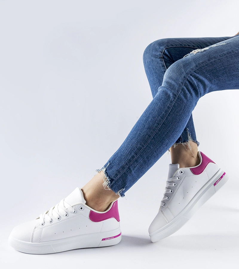 Bielo-ružové tenisky Leland