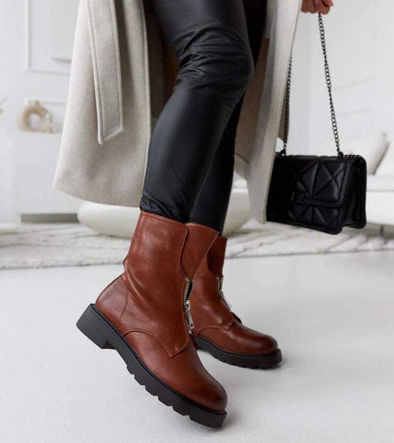 Hnedé zateplené čižmy so zipsom Oakdale