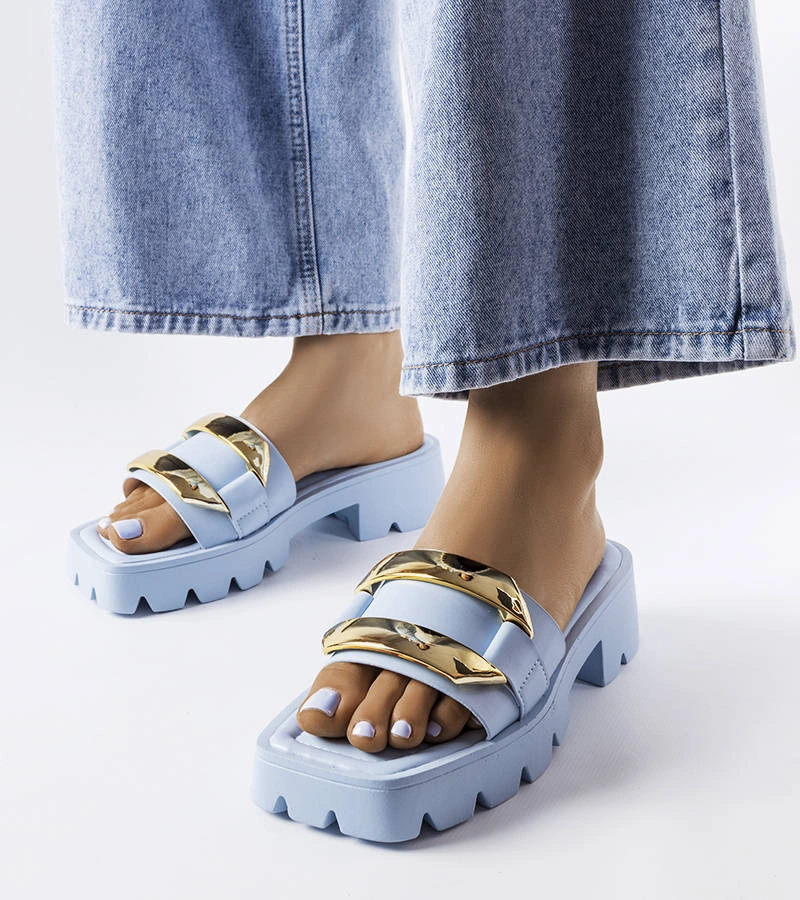 Modré žabky na pevnej podrážke Provinc