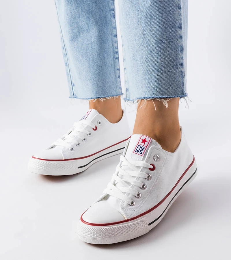 Biele textilné tenisky Catherine