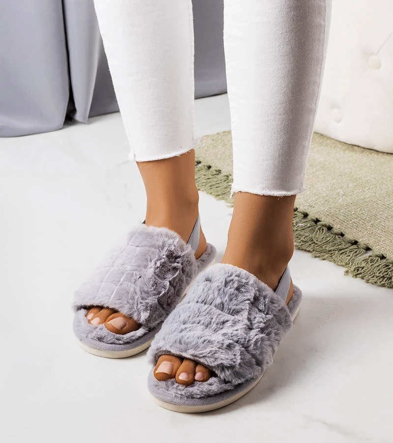 Šedé papuče Lolita