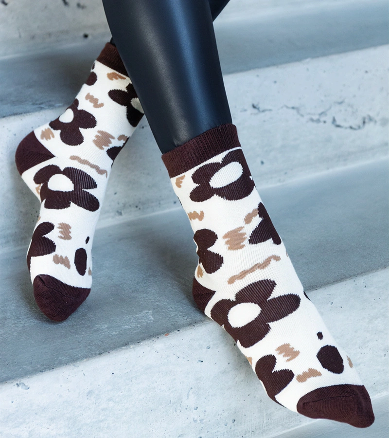 Čierno-biele teplé ponožky Sella