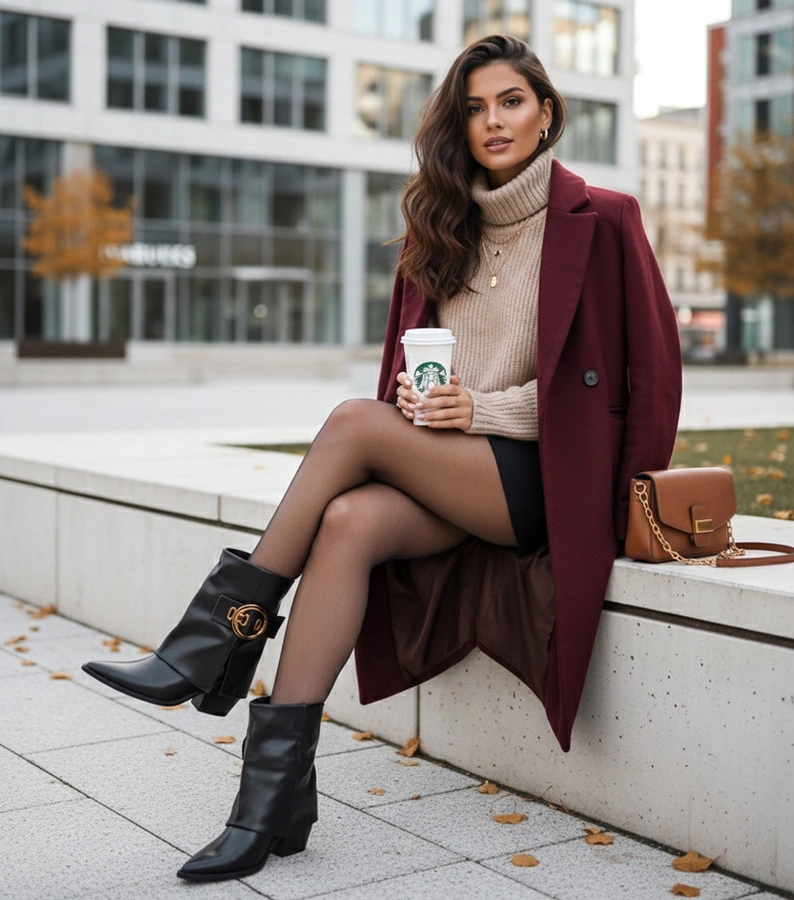 Čierne kovbojky s vyhrnutou sárou a ozdobnou prackou Faila