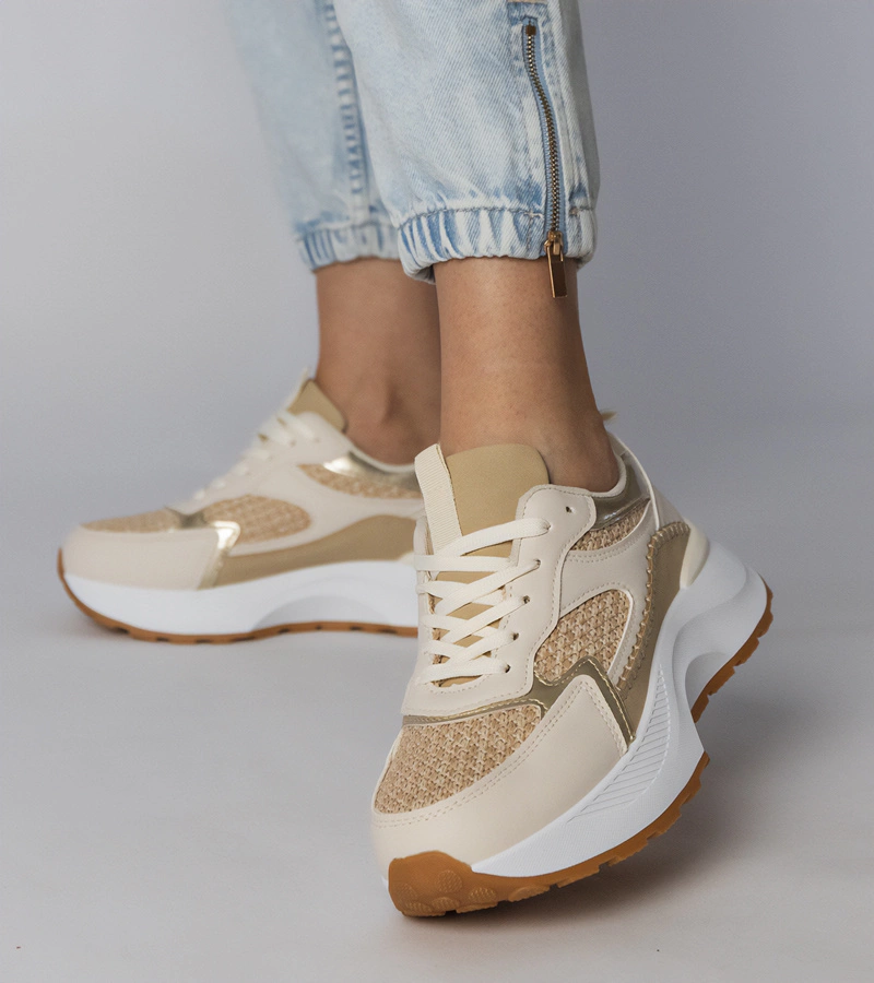 Béžové športové tenisky s pletenou vsadkou Berlisa