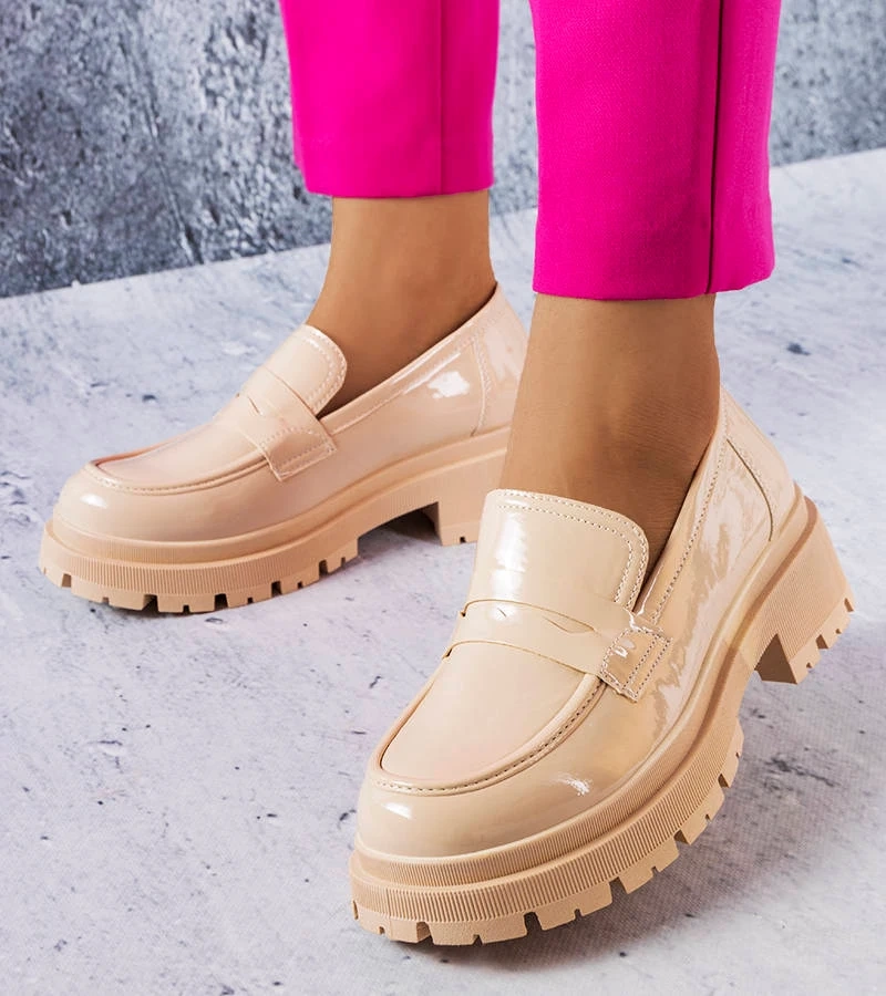 Béžové lakované poltopánky Phaneuf