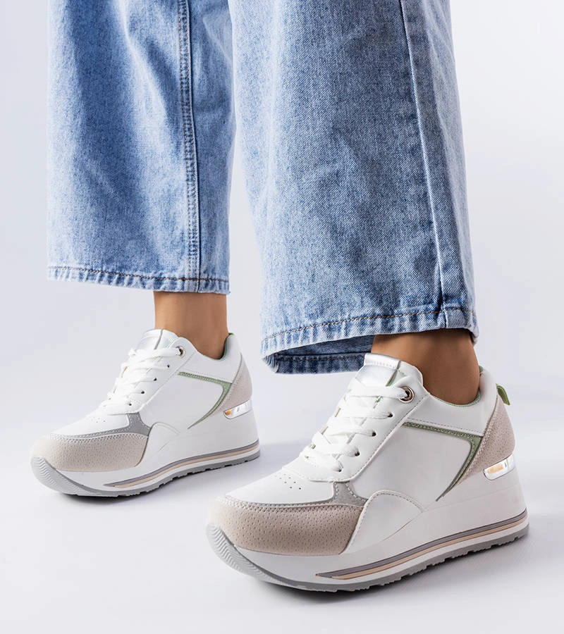 Šedé tenisky Harvé na podpätkoch