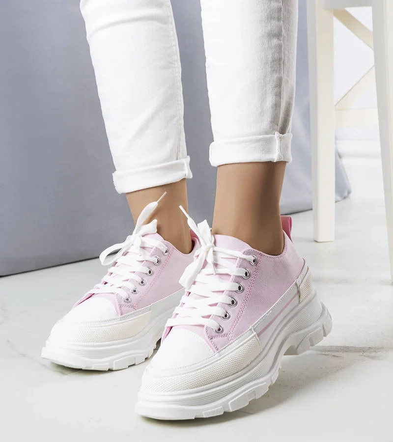 Ružové tenisky na vysokej platforme Lavaris