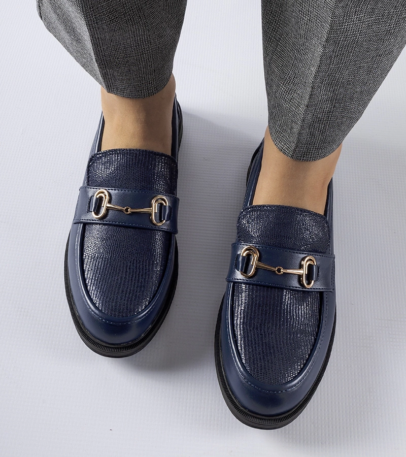 Modré mokasíny s prackou Gennaro