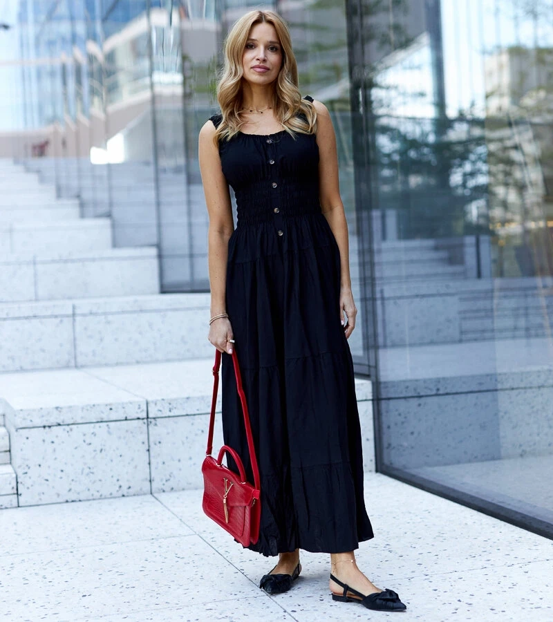 Čierne šaty s gombíkmi Atiye