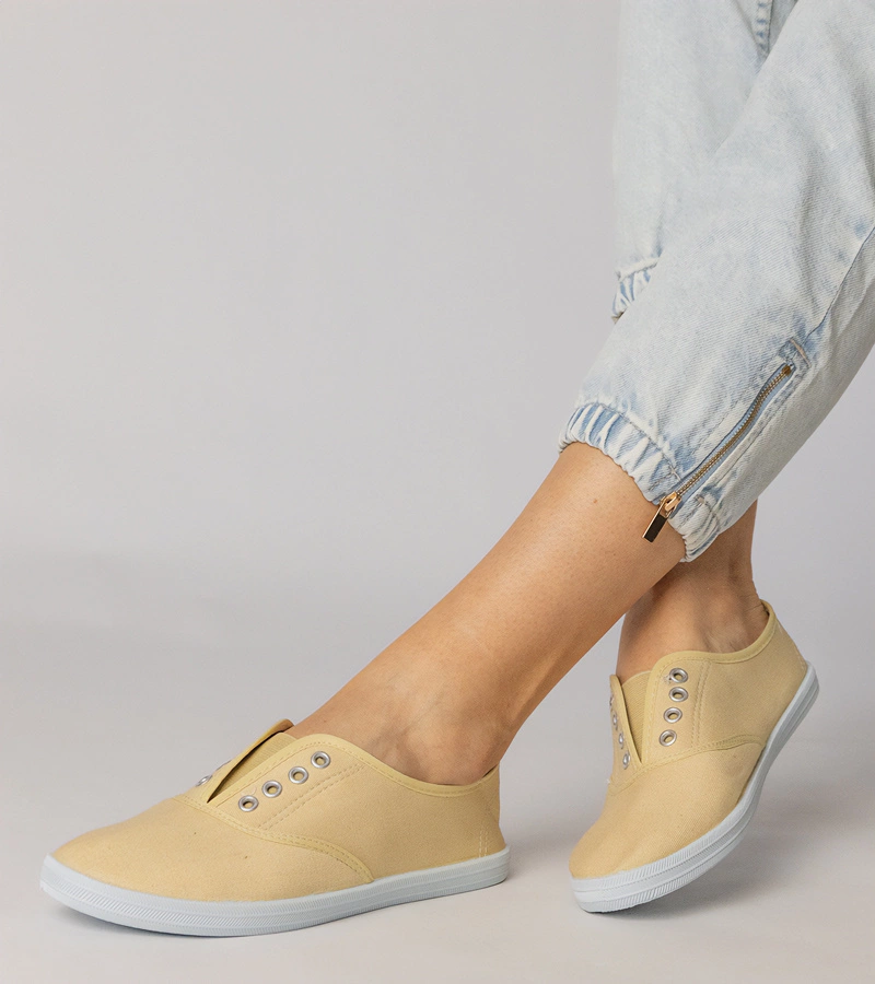 Sivé látkové slip-on tenisky Vilma