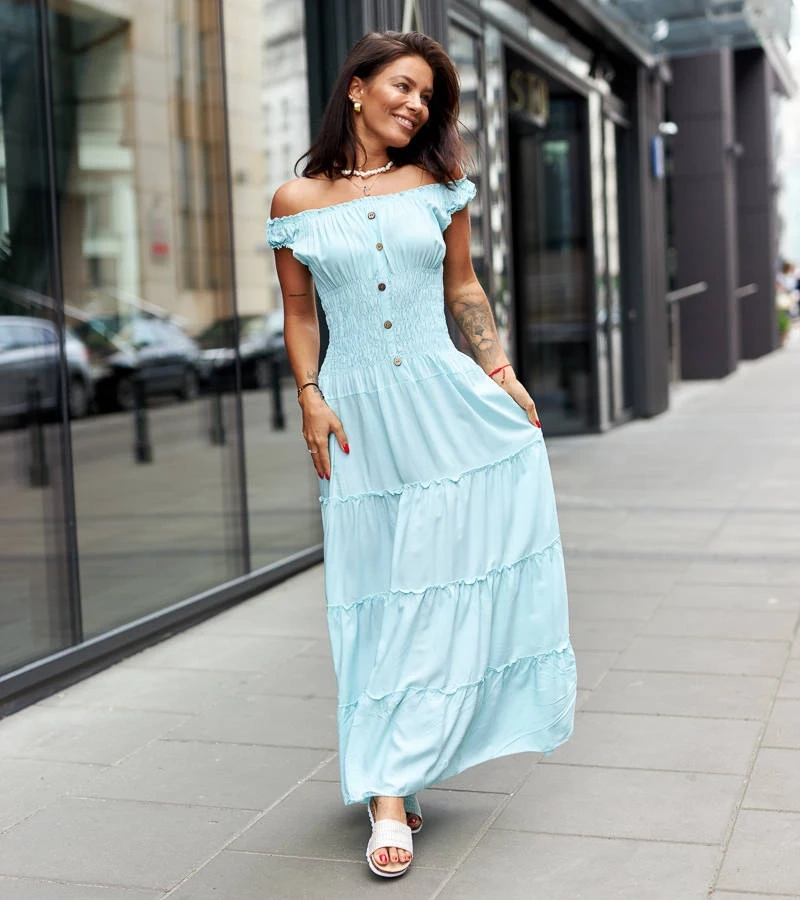 Modré voľné šaty Norberto