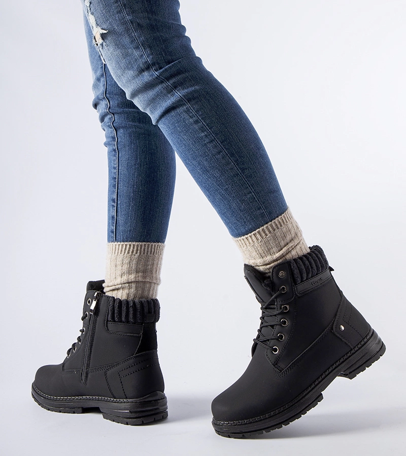 Čierne zateplené dámske trapery Araujo