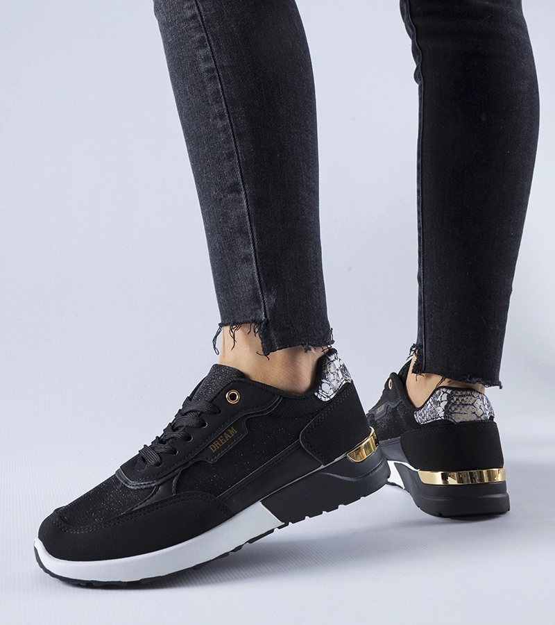 Čierne trblietavé tenisky Roganzuolo