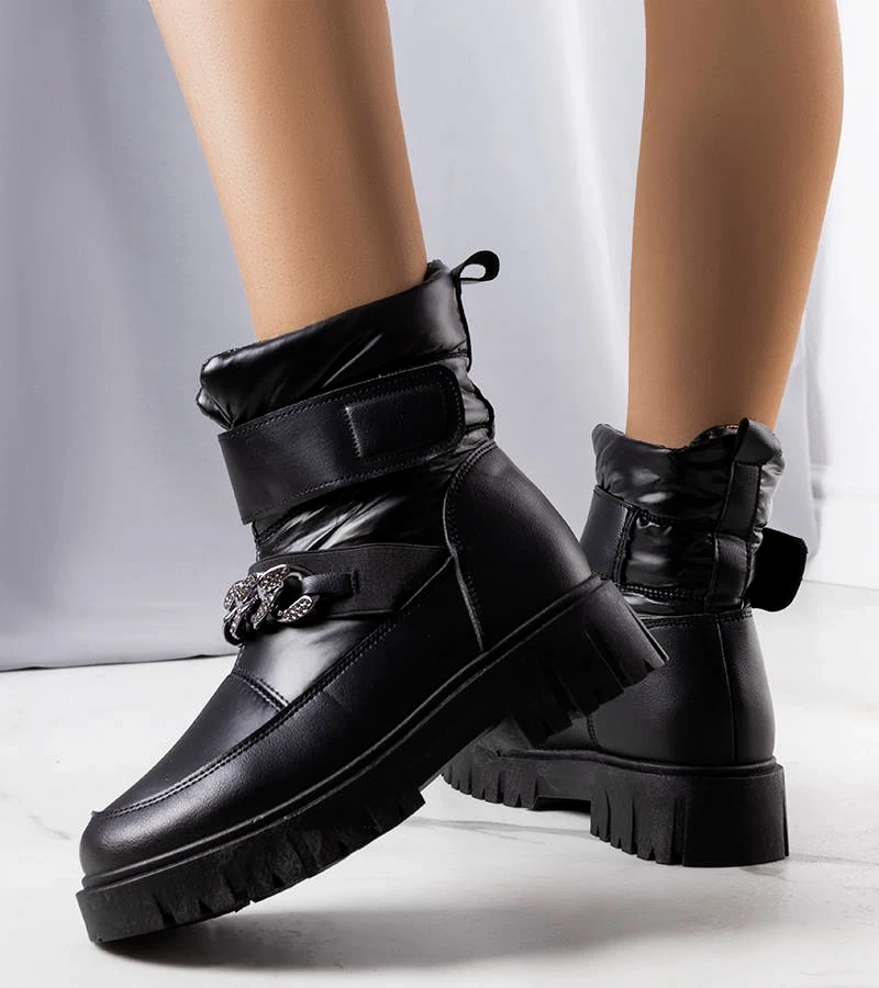 Čierne snehové topánky s reťazou Ephraim