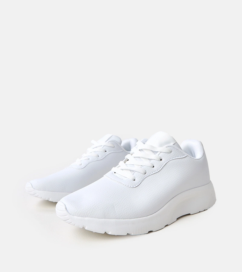 Pánske biele tenisky na zvýšenom podpätku Christien