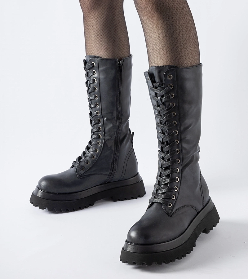 Hnedé vysoké trapery Nebida 6022 BLACK