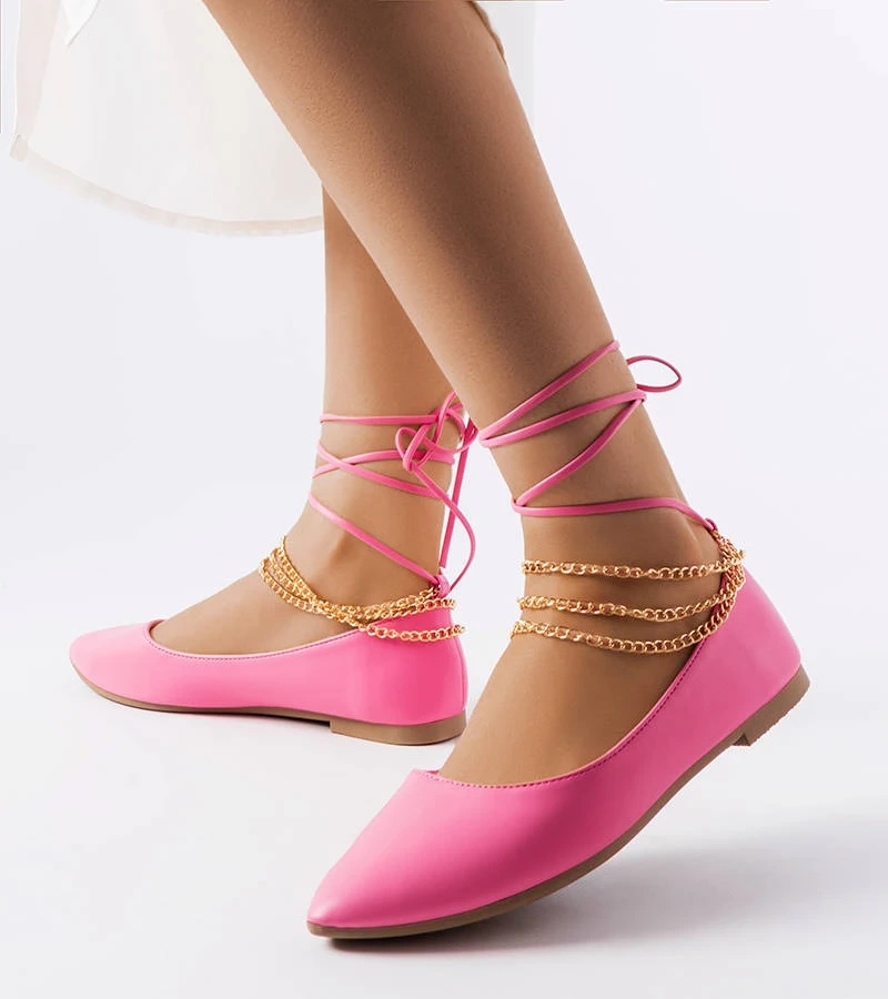 Ružové balerínky s ozdobnou sponou Donat