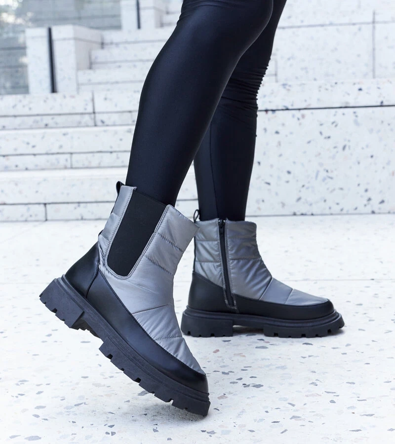 Sivé zateplené snežné topánky Galvani