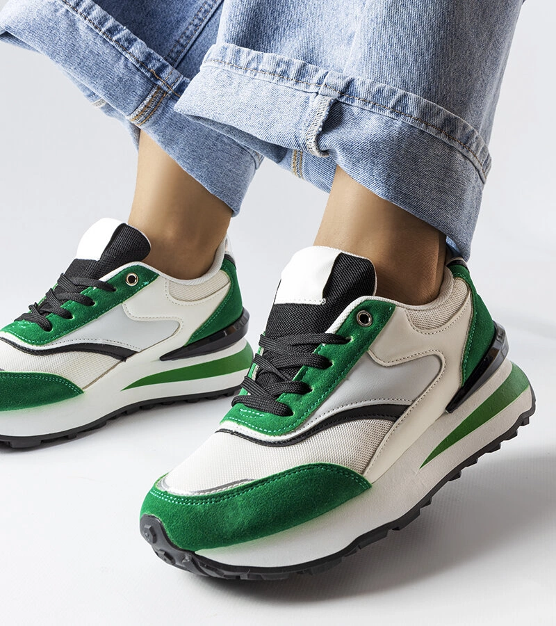 Bielo-zelené tenisky na platforme od Doirons