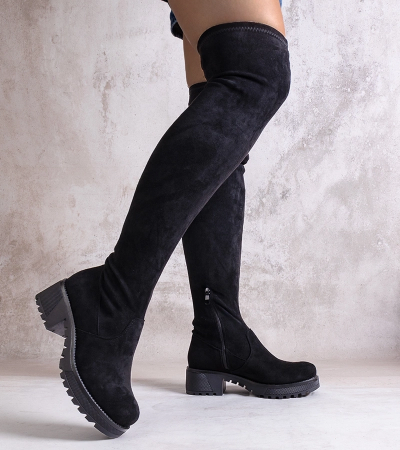 C Black dlhé čižmy Kawtha