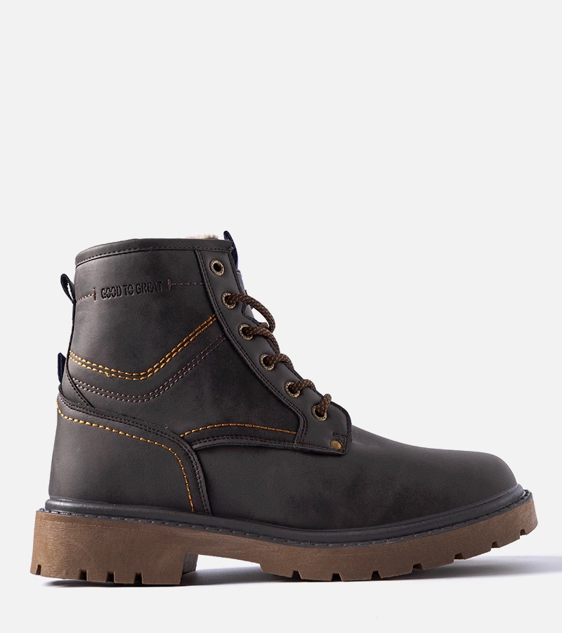 Hnedé zateplené pánske trapery Telti