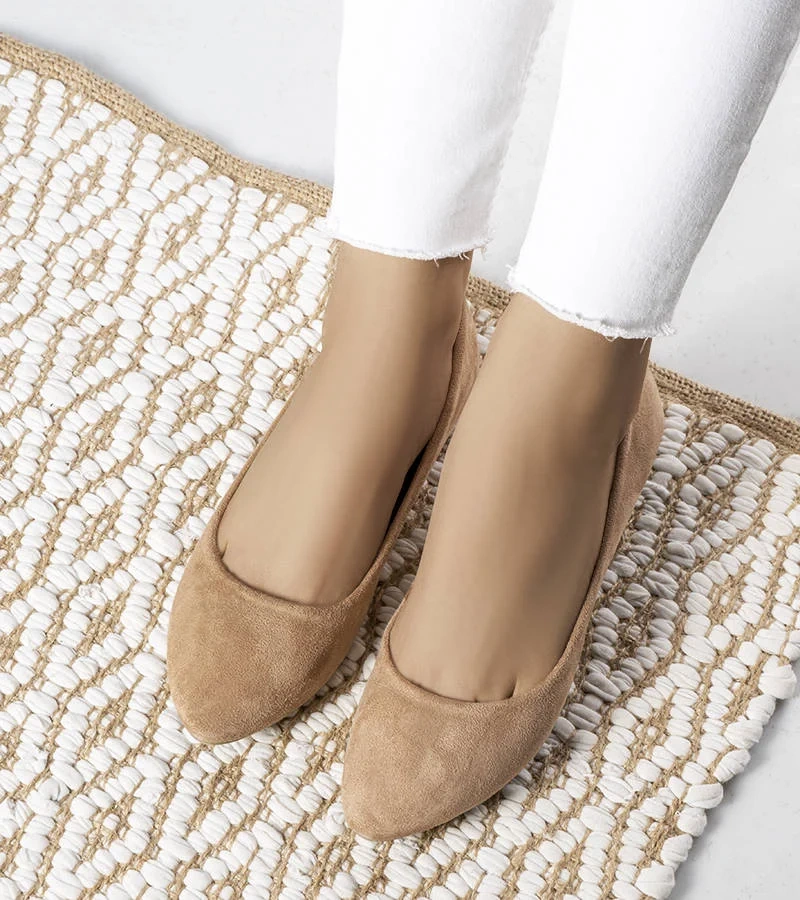 Logan béžové baleríny z eko-semišu