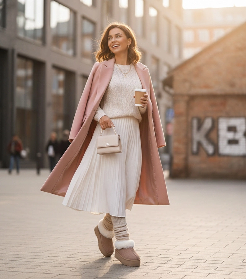 Svetlobéžové snehule s kožušinou Deesi