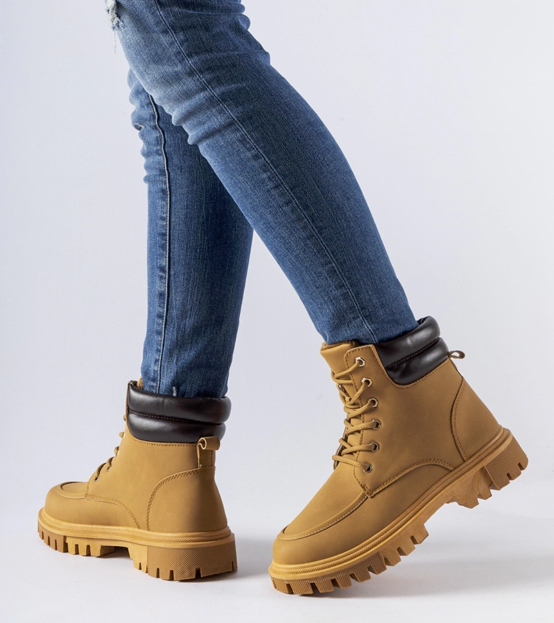 Hnedé izolované matné pracovné topánky Conroe