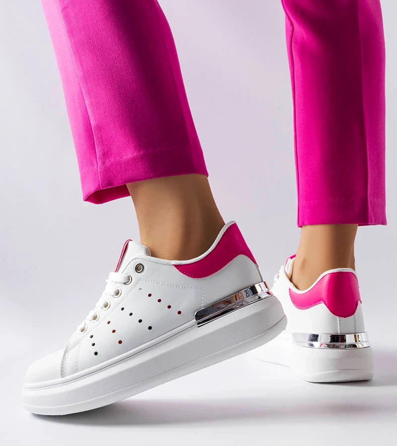 Biele tenisky s farebnou perforáciou Chalut