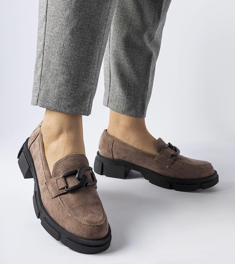 Hnedé robustné mokasíny s prackou Alfredino