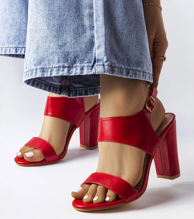 Červené sandále Rachelle na podpätku