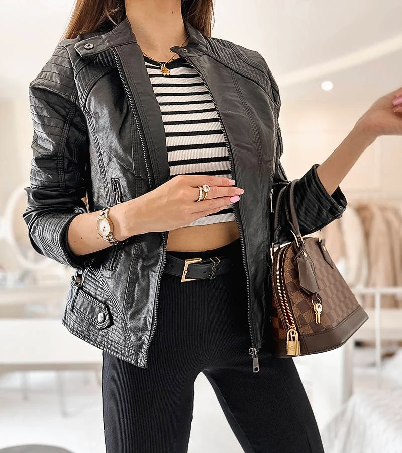 Čierna bunda Lisle ramon