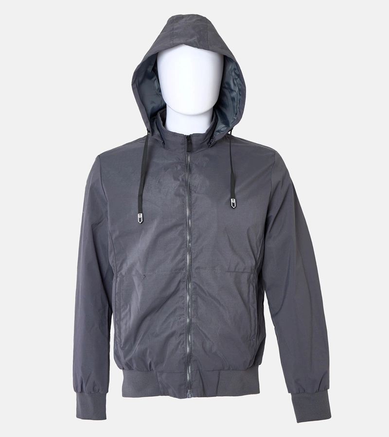 Šedá pánska vetrovka Brault s kapucňou