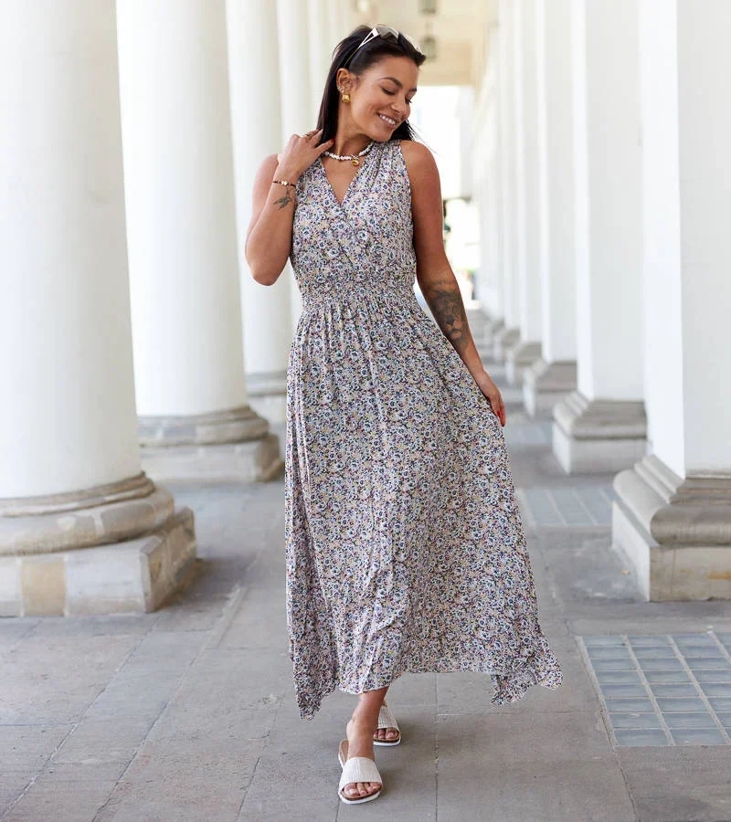 Licciana žlté kvetinové šaty