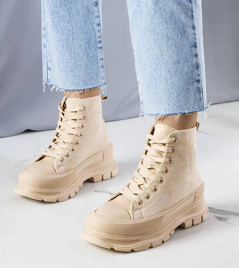 Béžové tenisky na vysokej platforme Gertrude