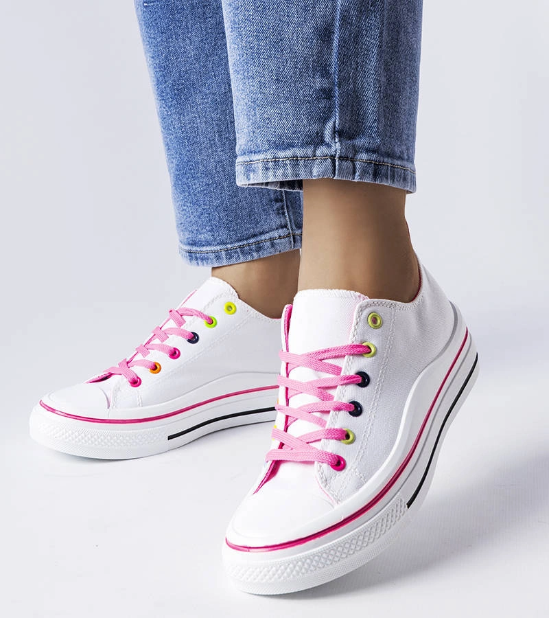 Bielo-ružové tenisky na platforme Bois