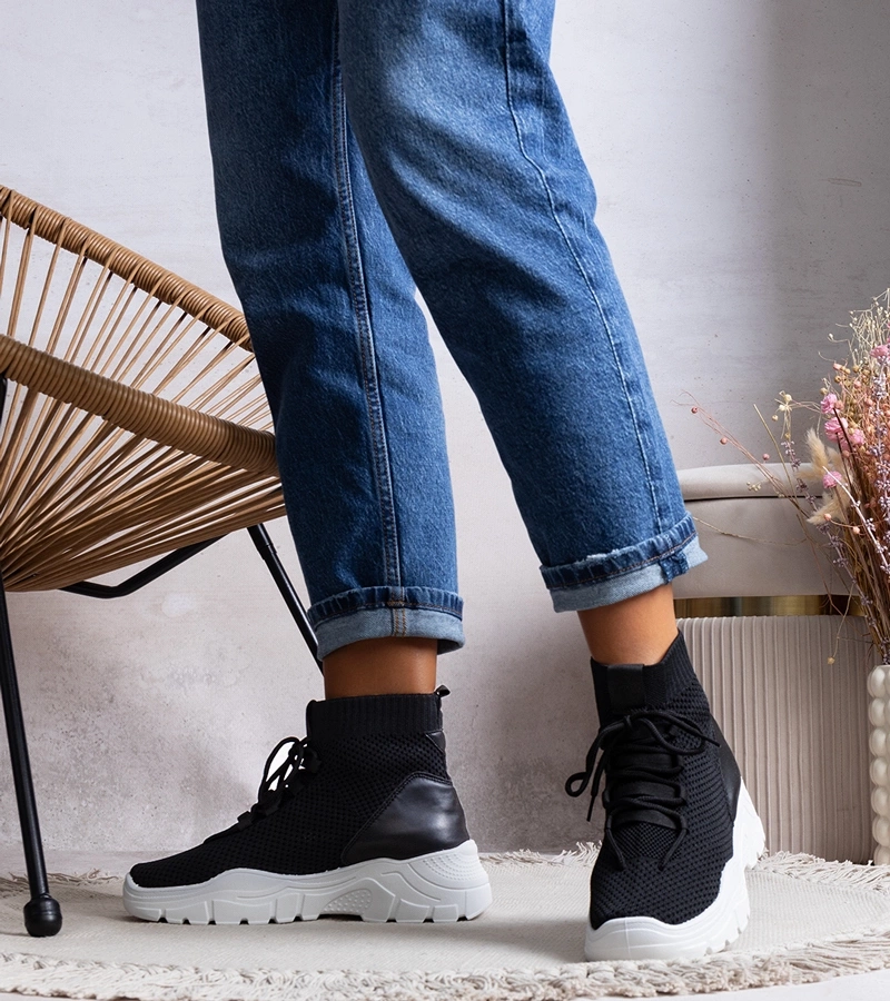 Čierne ponožkové tenisky Frahm