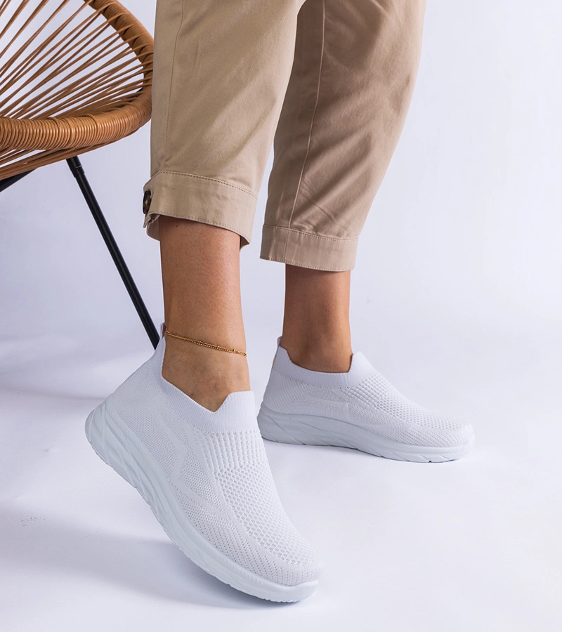 Biele nasúvacie športové tenisky Aquilina