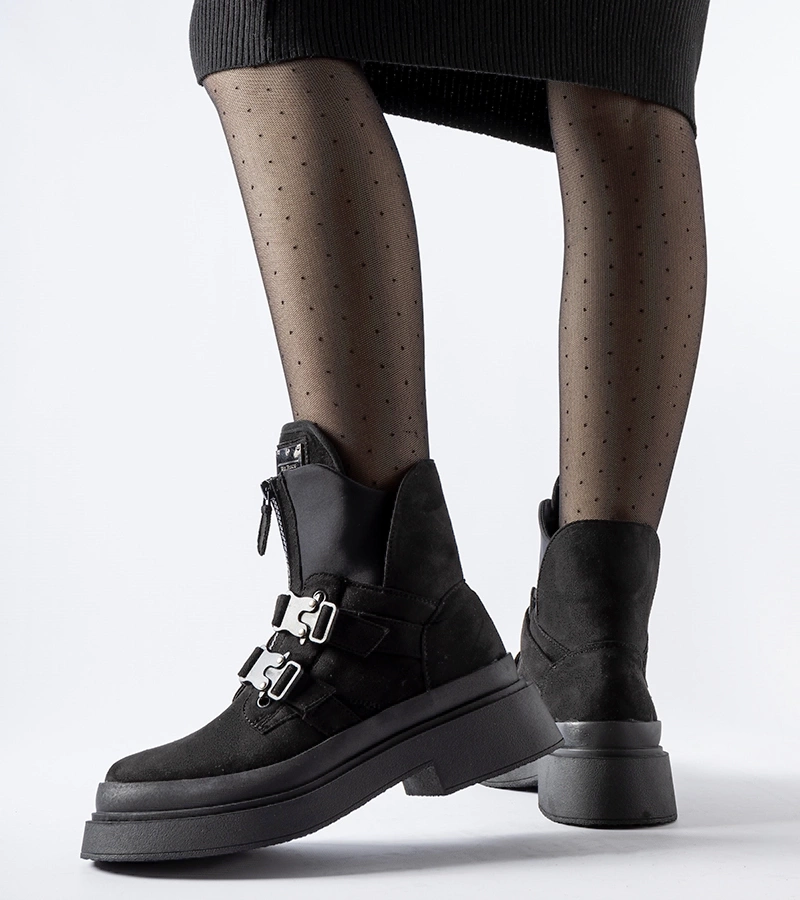 Čierne čižmy na platforme Glen