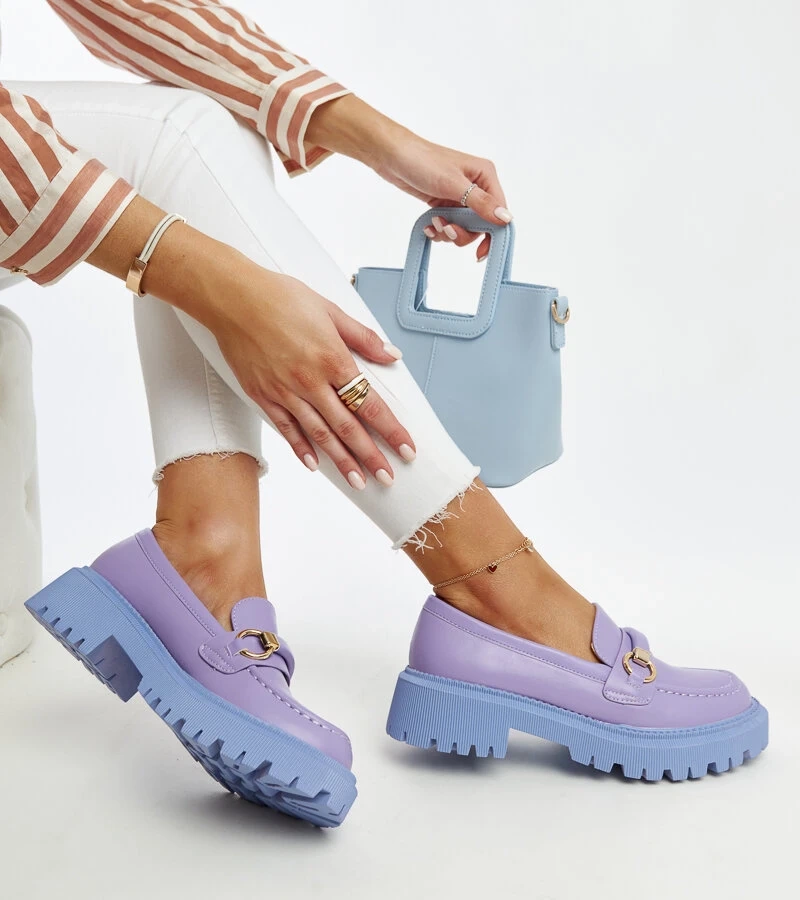 Fialové mokasíny s prackou Lasima