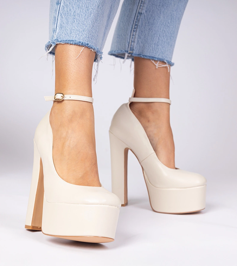 Béžové lodičky na vysokom podpätku Felida