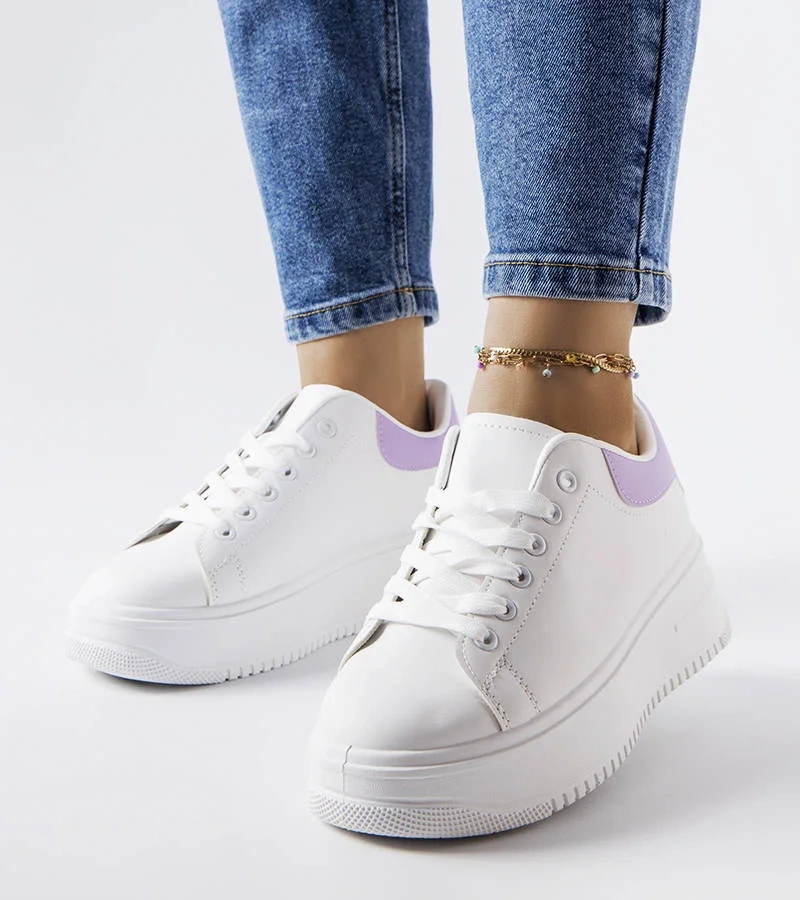 Bielo-fialové tenisky na platforme od Holante