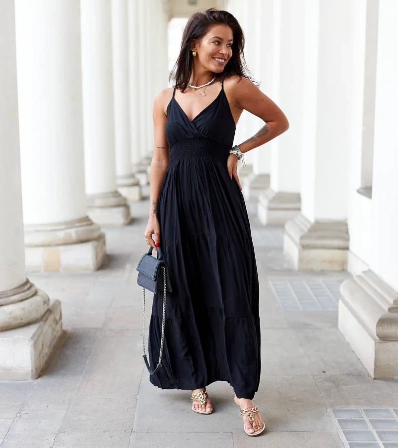 Čierne maxi šaty Goffredo