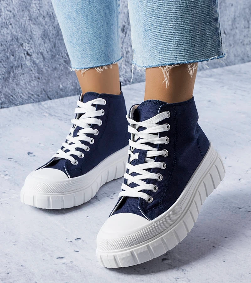 Tmavomodré členkové tenisky Couet