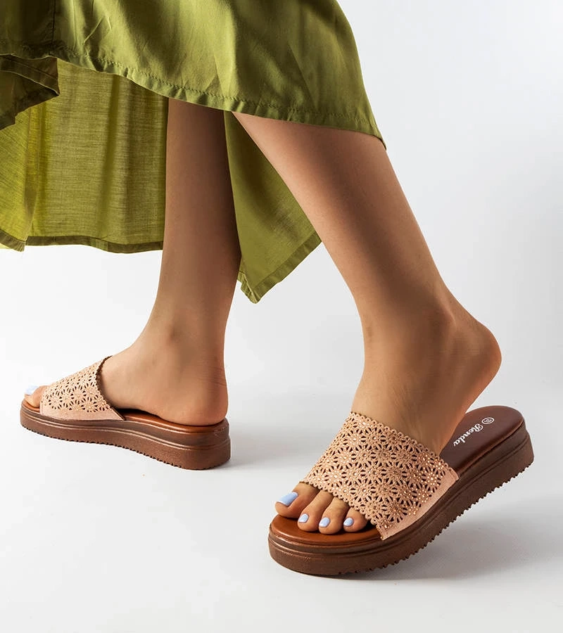 Ružové ažurové žabky so zirkónmi Irvine