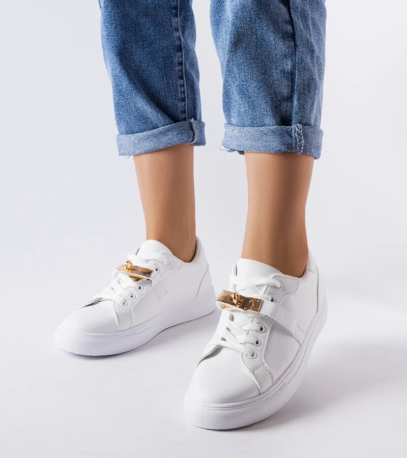 Biele zlaté tenisky 2JO-YD41633-01 GOLD