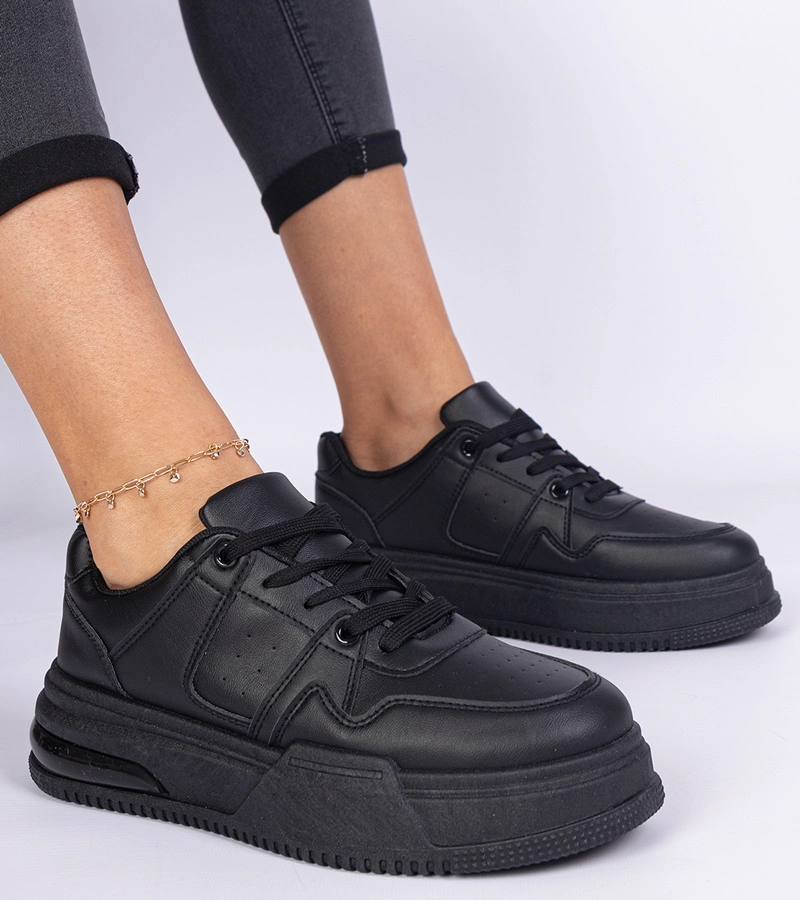 Čierne dámske tenisky na hrubej podrážke Rossio