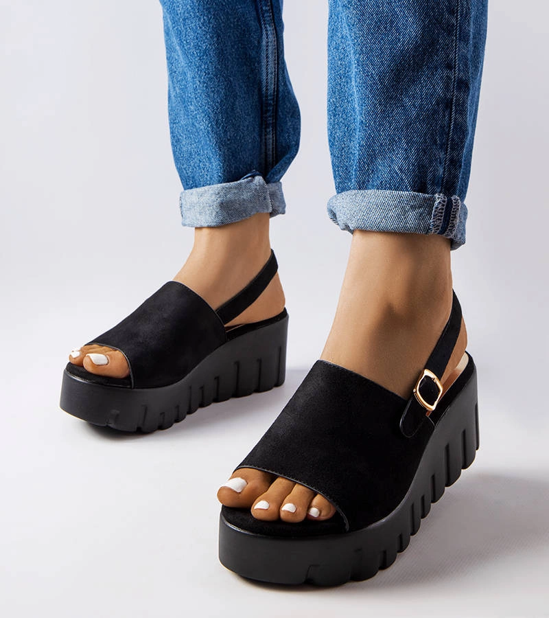 Čierne dámske sandále Berfin na platforme