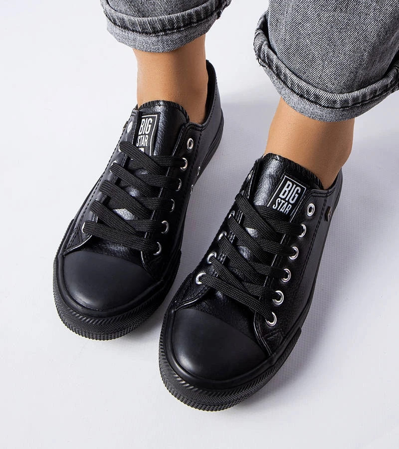 Čierne tenisky Big Star z ekokože V274871
